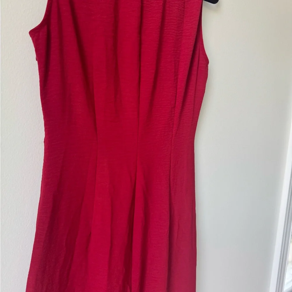 Mango Size 6 Elegant Figure Flattering Midi Burgundy Wine Maroon Tank Dress